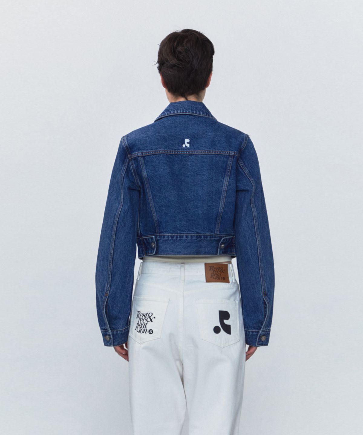 레스트앤레크레이션(REST&RECREATION) RR CROP DENIM JACKET_BLUE
