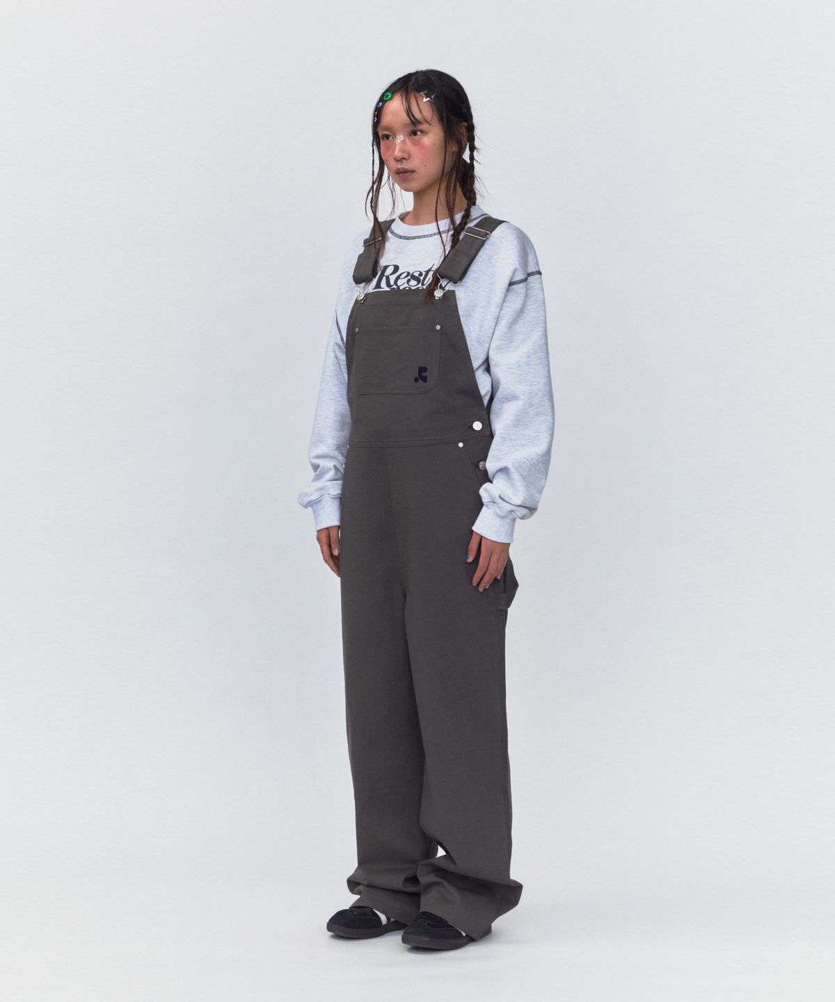 레스트앤레크레이션(REST&RECREATION) RR COTTON OVERALLS_CHARCOAL