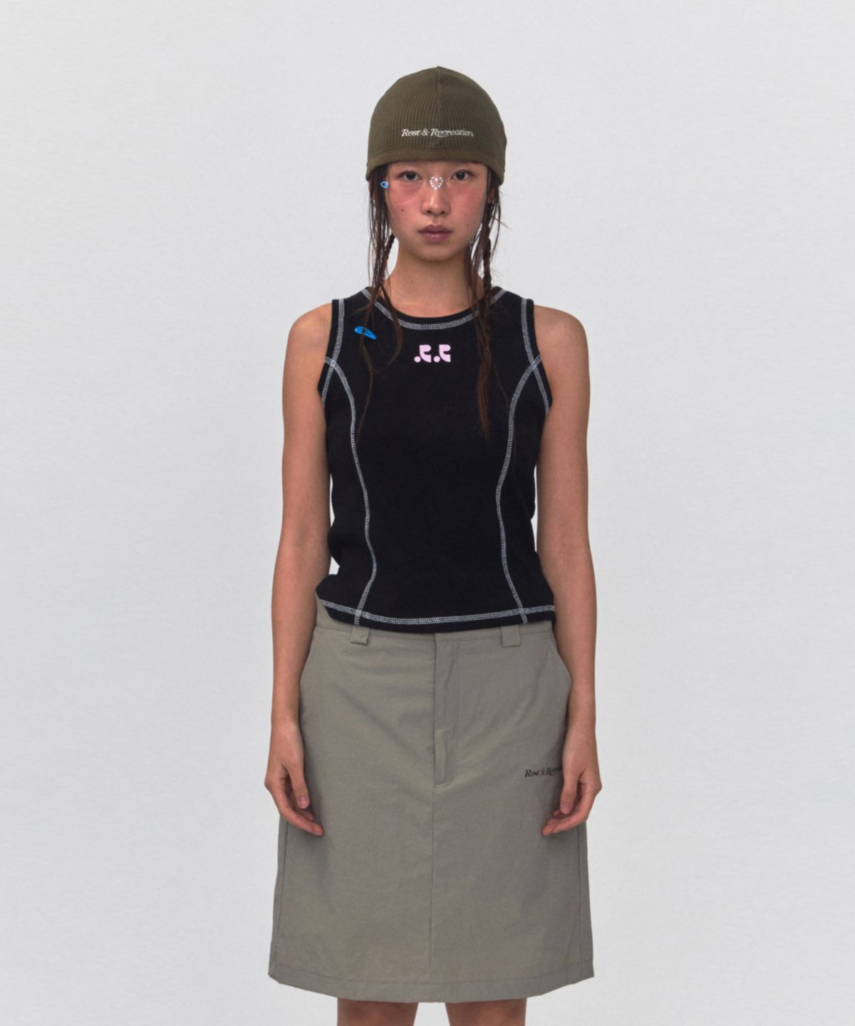 레스트앤레크레이션(REST&RECREATION) RR RIB JERSEY BEANIE_OLIVE