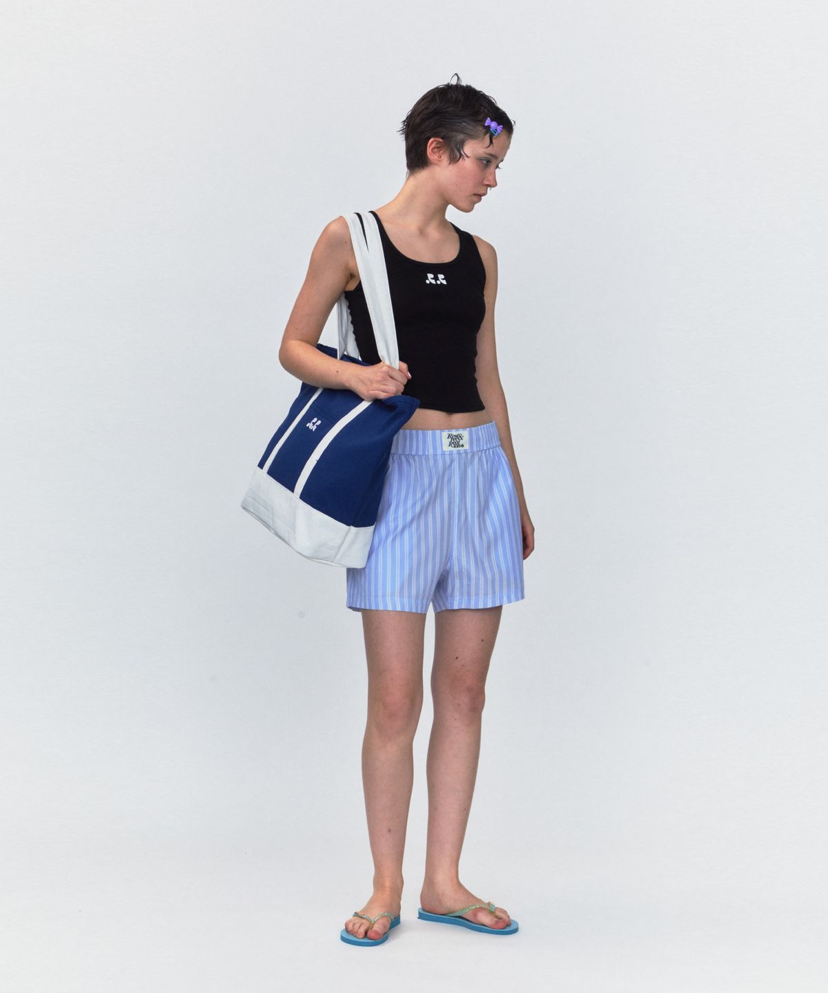 레스트앤레크레이션(REST&RECREATION) RR CANVAS SHOULDER BAG_NAVY