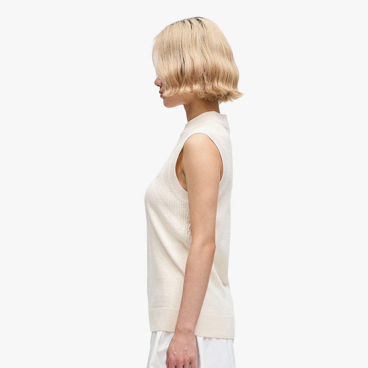 프레드페리(FRED PERRY) [Womens] 포인텔 디테일 울 니트 탑 베스트(560) AFPF2417113-560