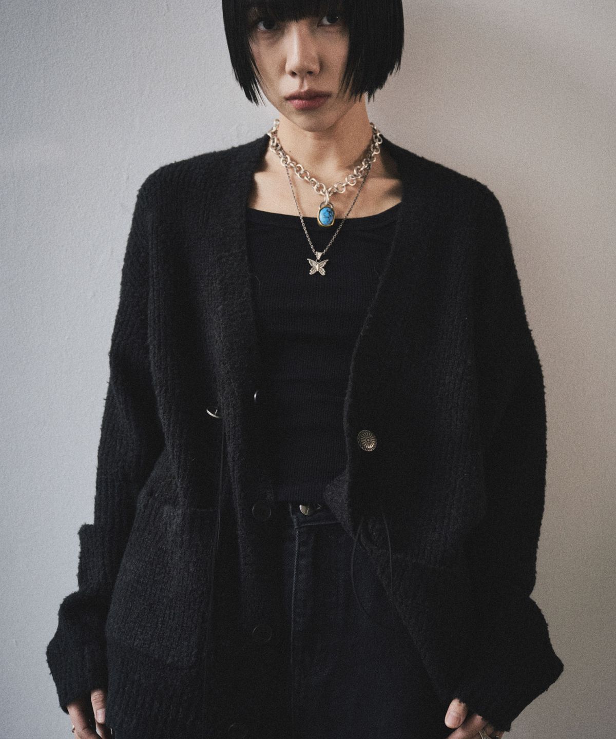 코드(CORD) 데이즈 콘초 스트랩 가디건_BK