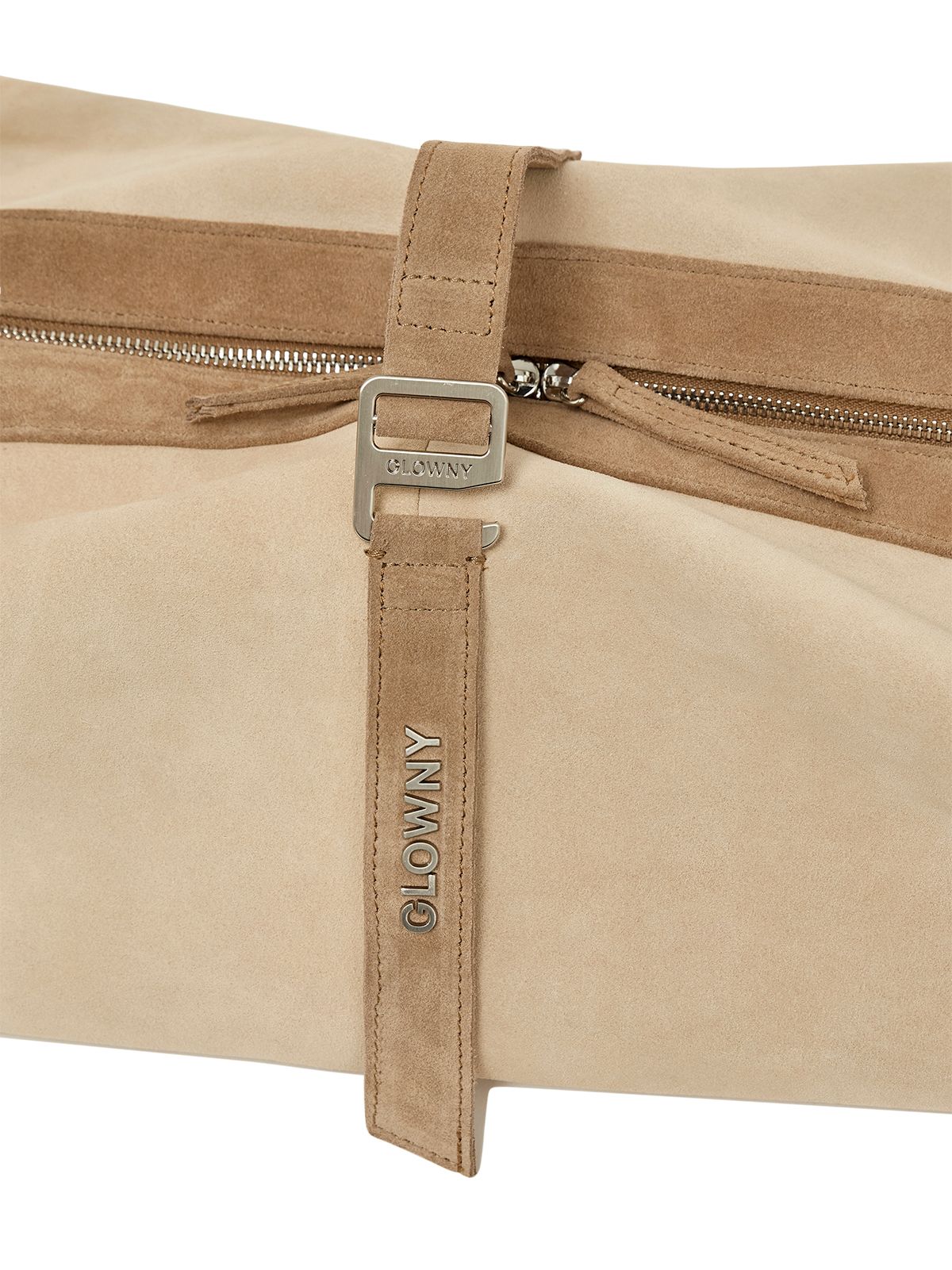 MUSINSA | GLOWNY TAO REAL SUEDE HOBO BAG (SAND)