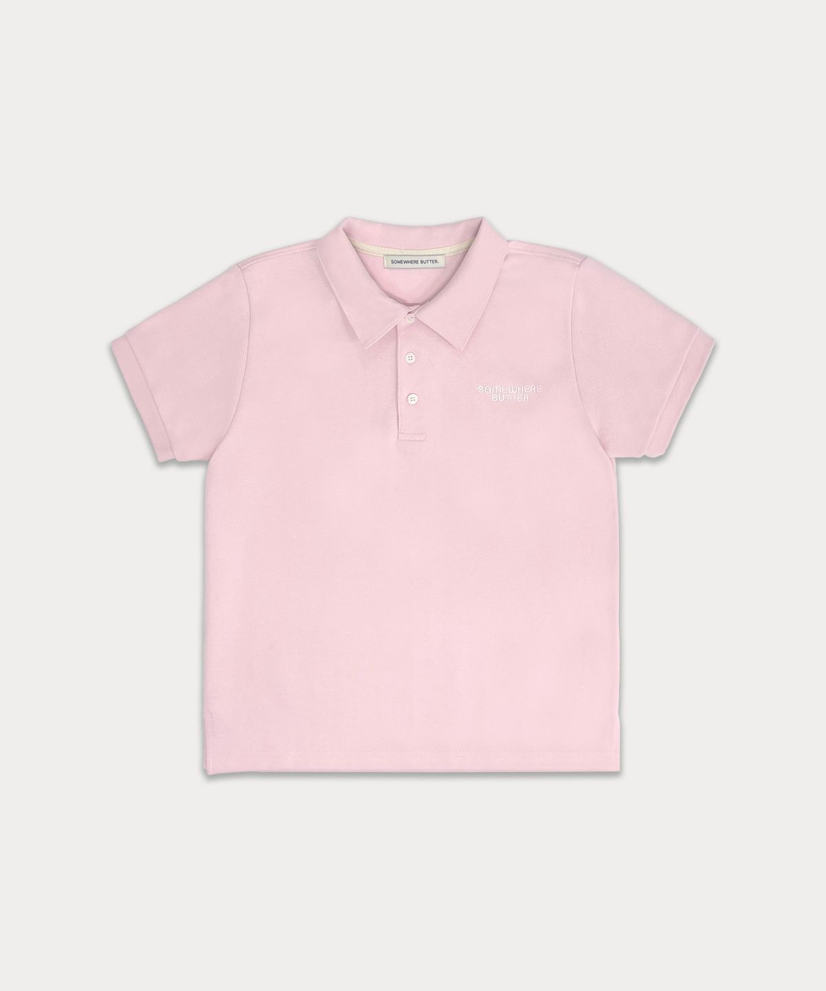 썸웨어버터(SOMEWHEREBUTTER) Classy logo pique top - pink