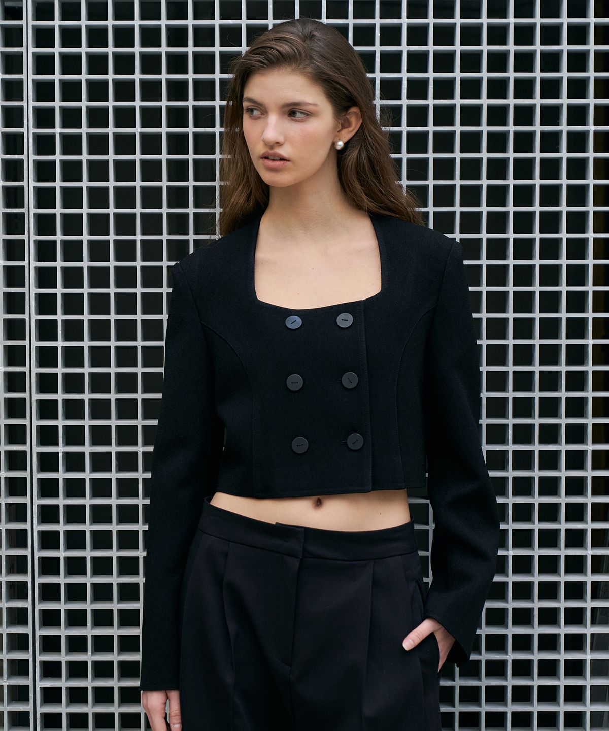 르네제이(RENEJ) Double Button Crop jacket