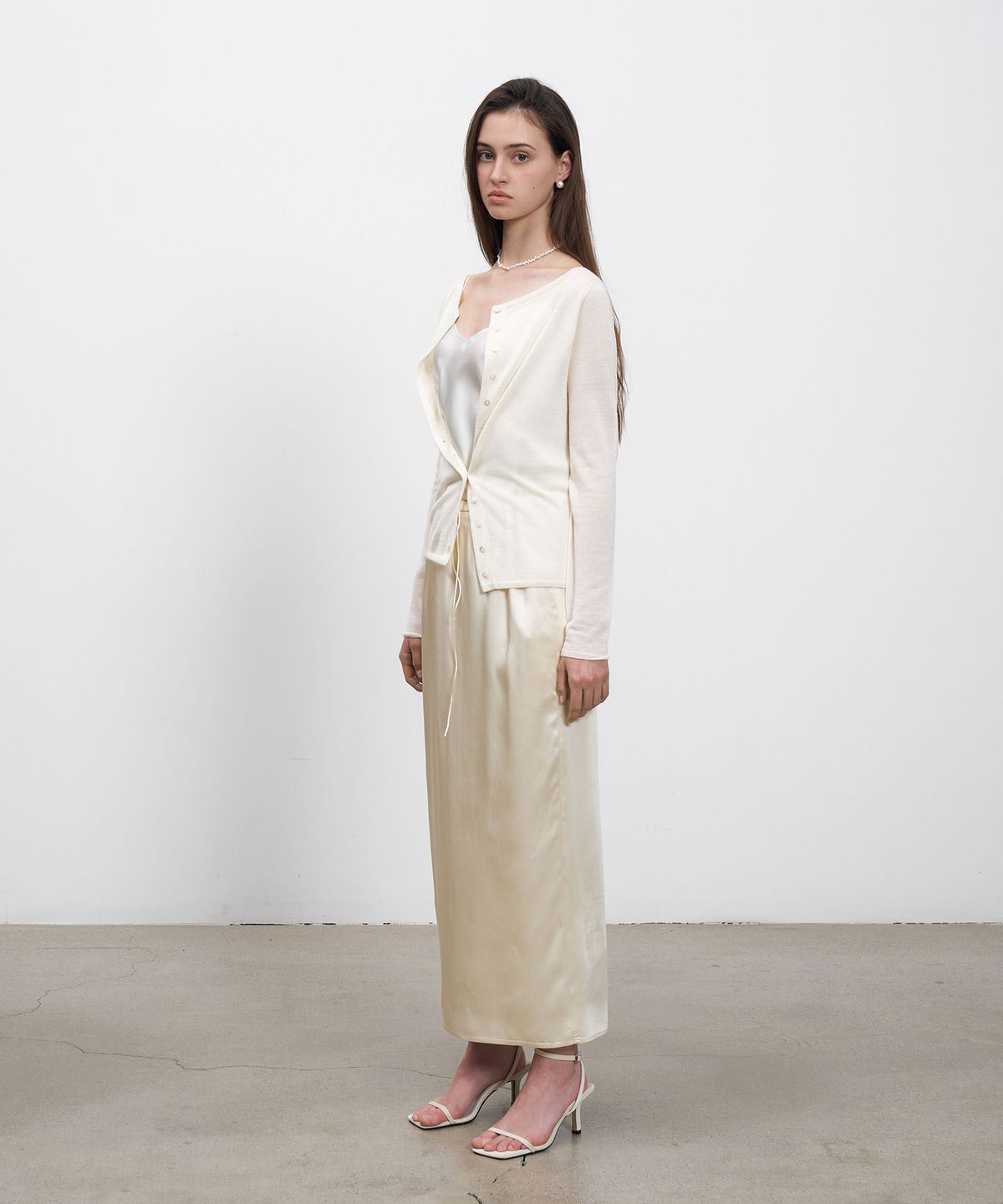 르네제이(RENEJ) String Satin Long Skirt