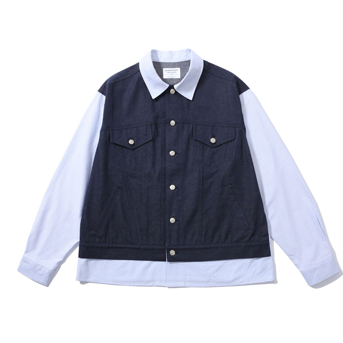 아이언더스탠드(EYEUNDERSTAND) Layered Denim Shirts Jacket (Blue)