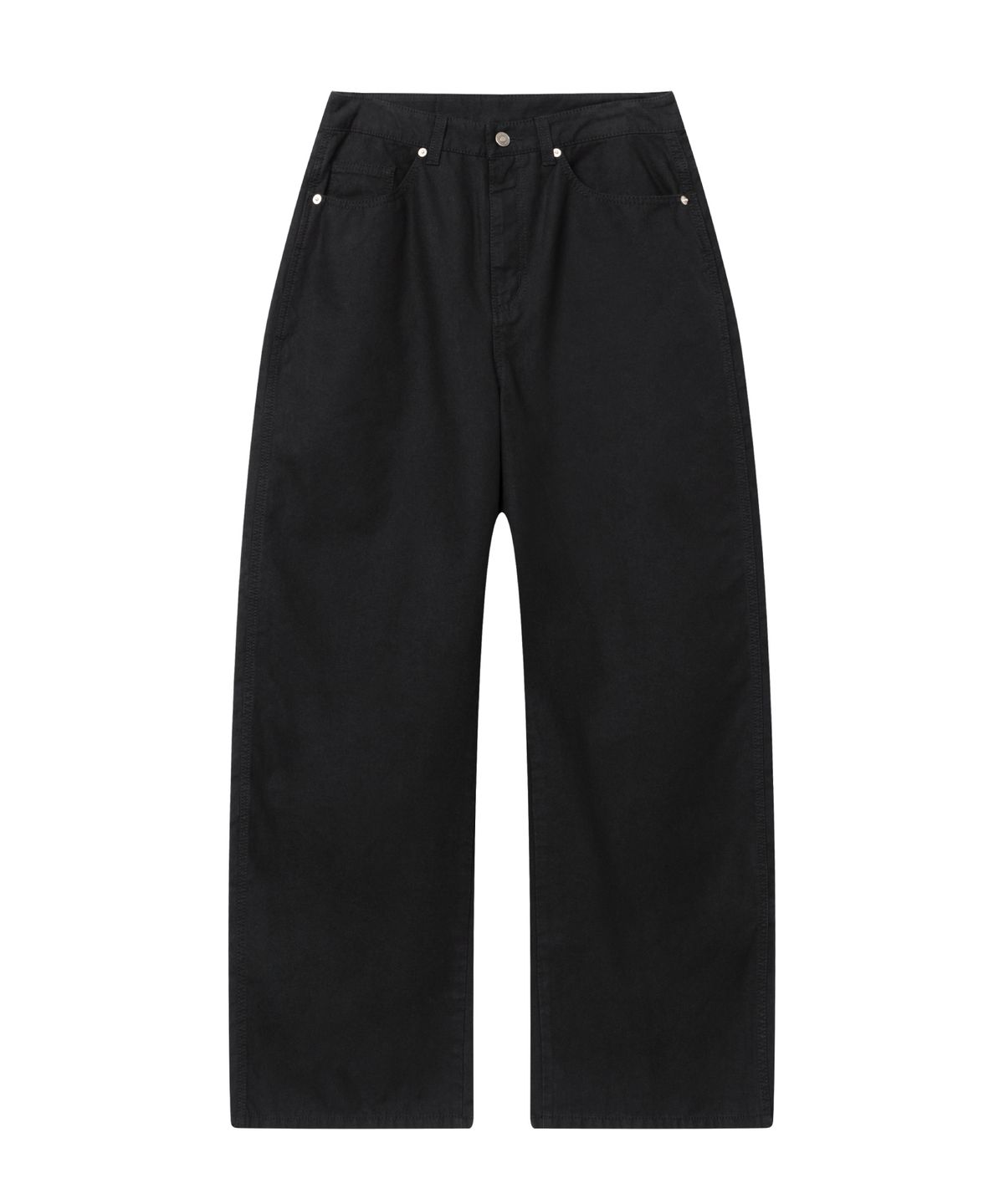 이우가마카라스(IUGAMAKARAS) Needlework Cotton Pants (Black)