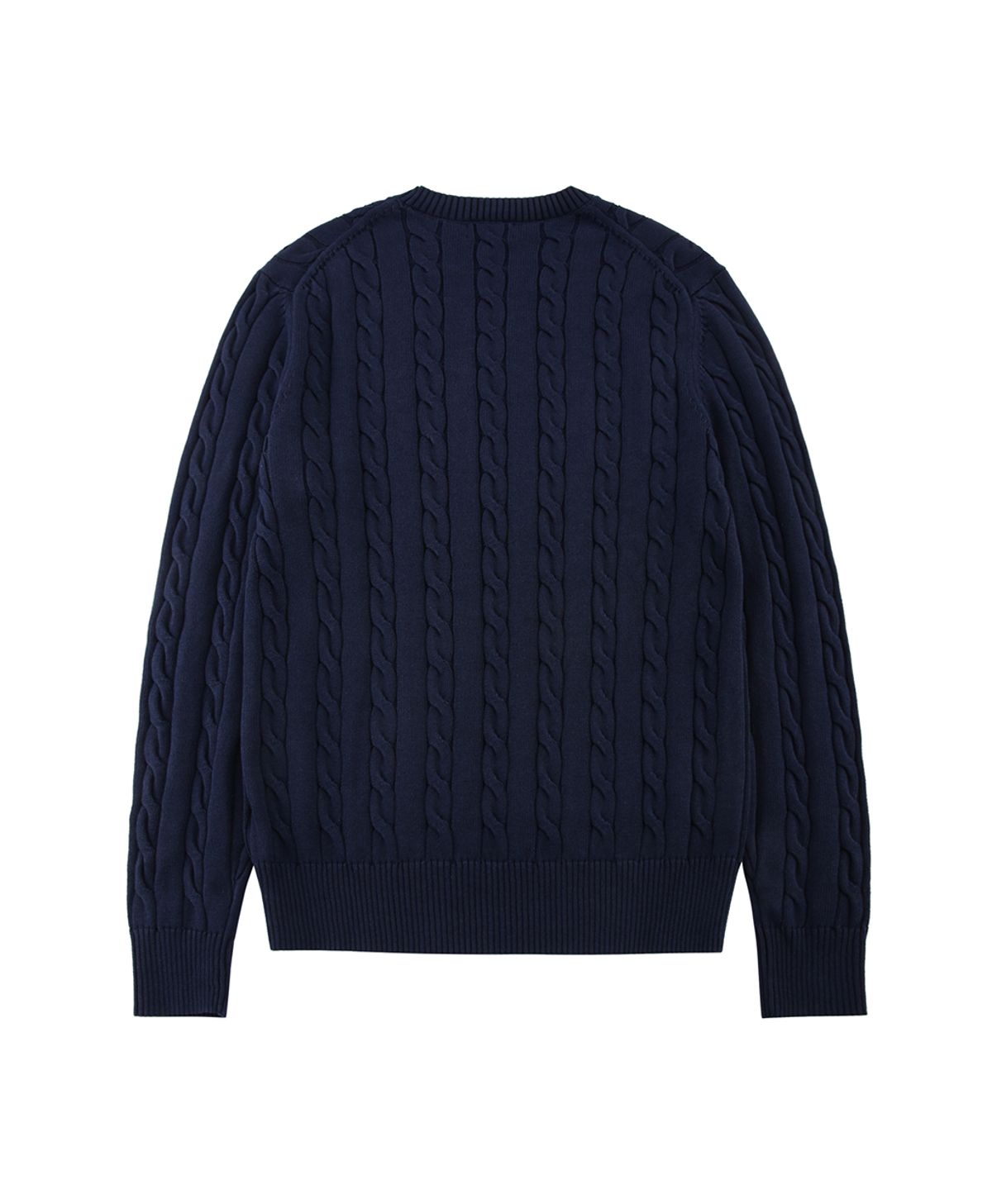 브룩스 브라더스(BROOKS BROTHERS) 코튼 케이블 크루넥 스웨터 (네이비) (BBWRMF8529QES)