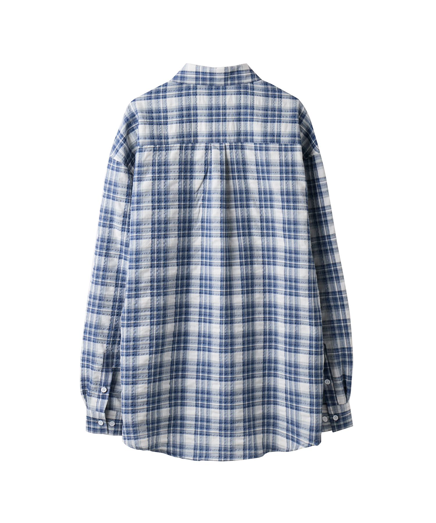 W anzunsan様ご確認用 MUSINSA公式 | AREUBAN Alternate Seersucker Check Shirt_Blue