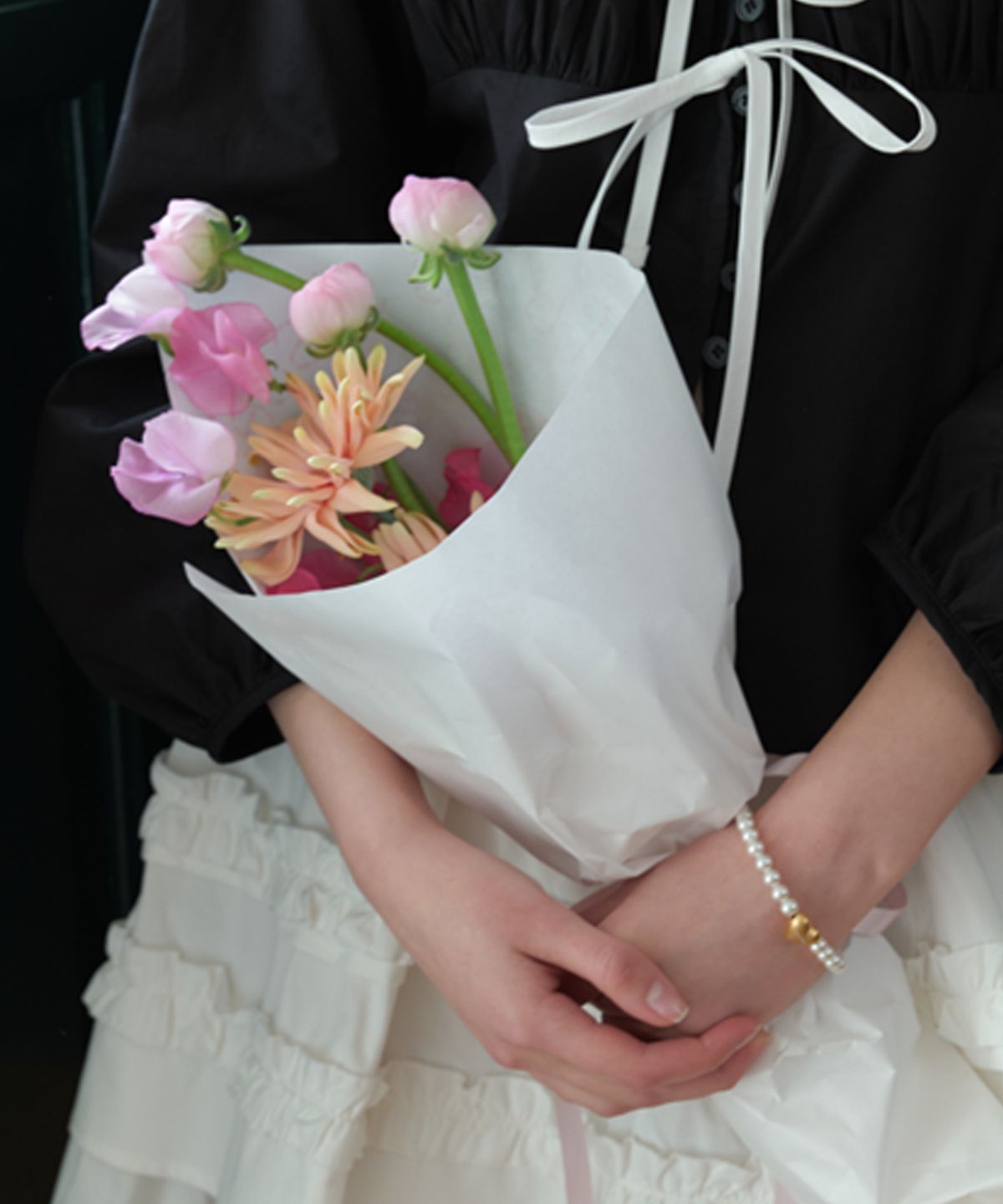 아노에틱(ANOETIC) ANC VOLUME HEART PEARL BRACELET_GOLD