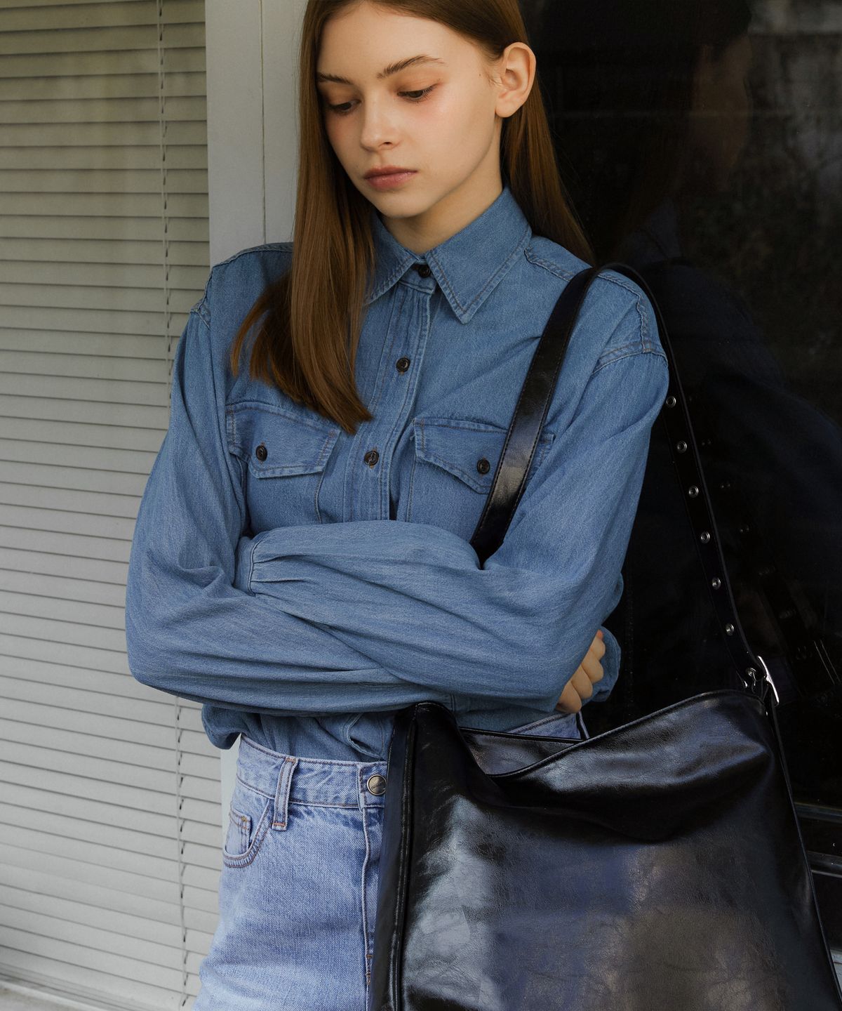 아노에틱(ANOETIC) POCKET DENIM SHIRT