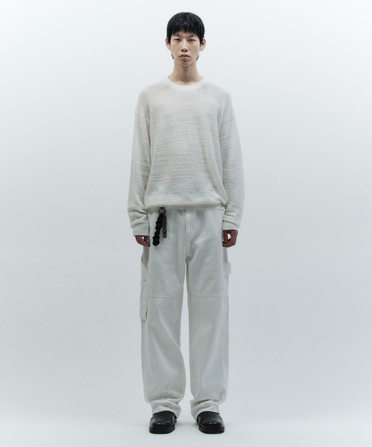 인사일런스(INSILENCE) 라이트 쉬어드 니트 OFF WHITE