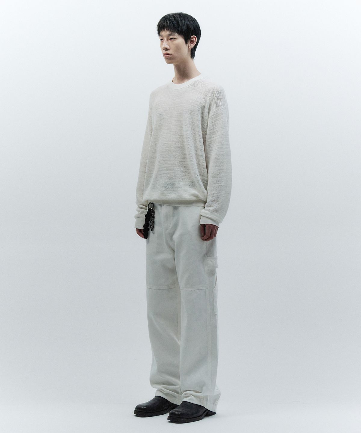 인사일런스(INSILENCE) 라이트 쉬어드 니트 OFF WHITE
