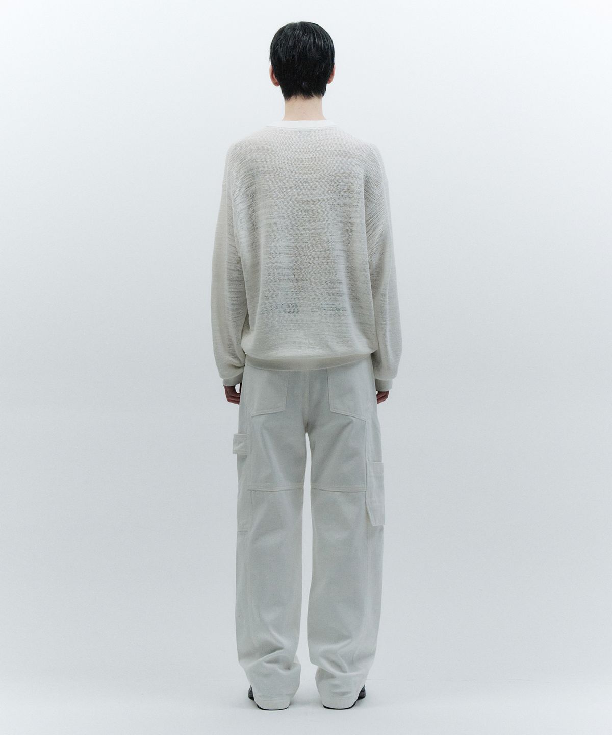 인사일런스(INSILENCE) 라이트 쉬어드 니트 OFF WHITE