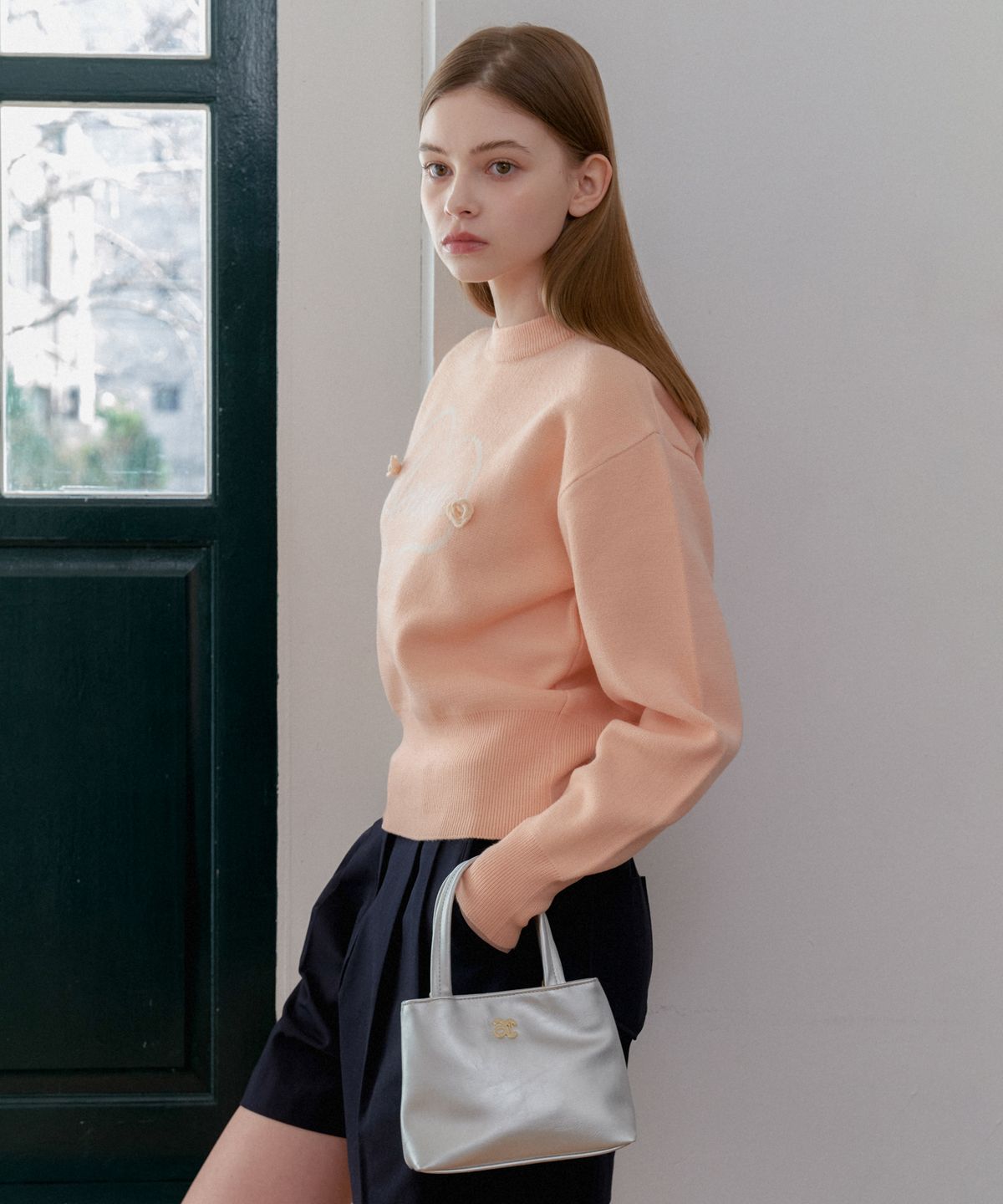 아노에틱(ANOETIC) ANC HEART ROSE KNIT_PEACH
