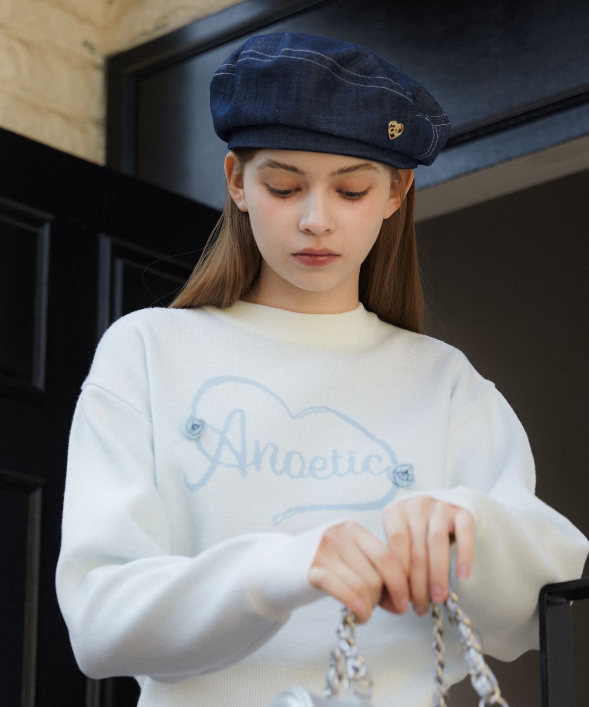 아노에틱(ANOETIC) ANC LOGO DENIM BERET