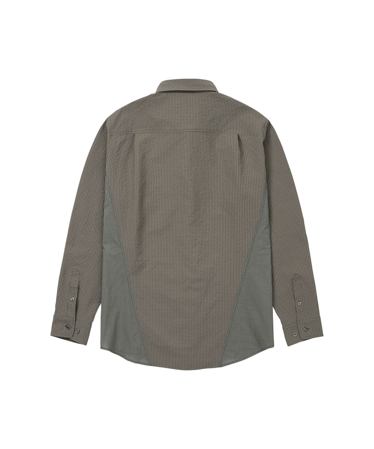 웰빙익스프레스(WELLBEING EXPRESS) Blocked Check Shirt Khaki Brown