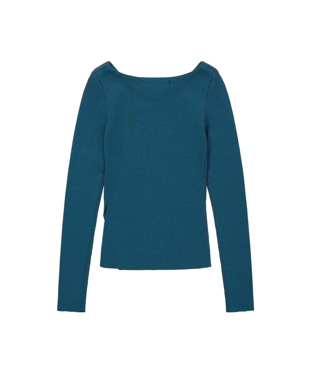 웰빙익스프레스(WELLBEING EXPRESS) Embroidered Slit Knit Top Teal