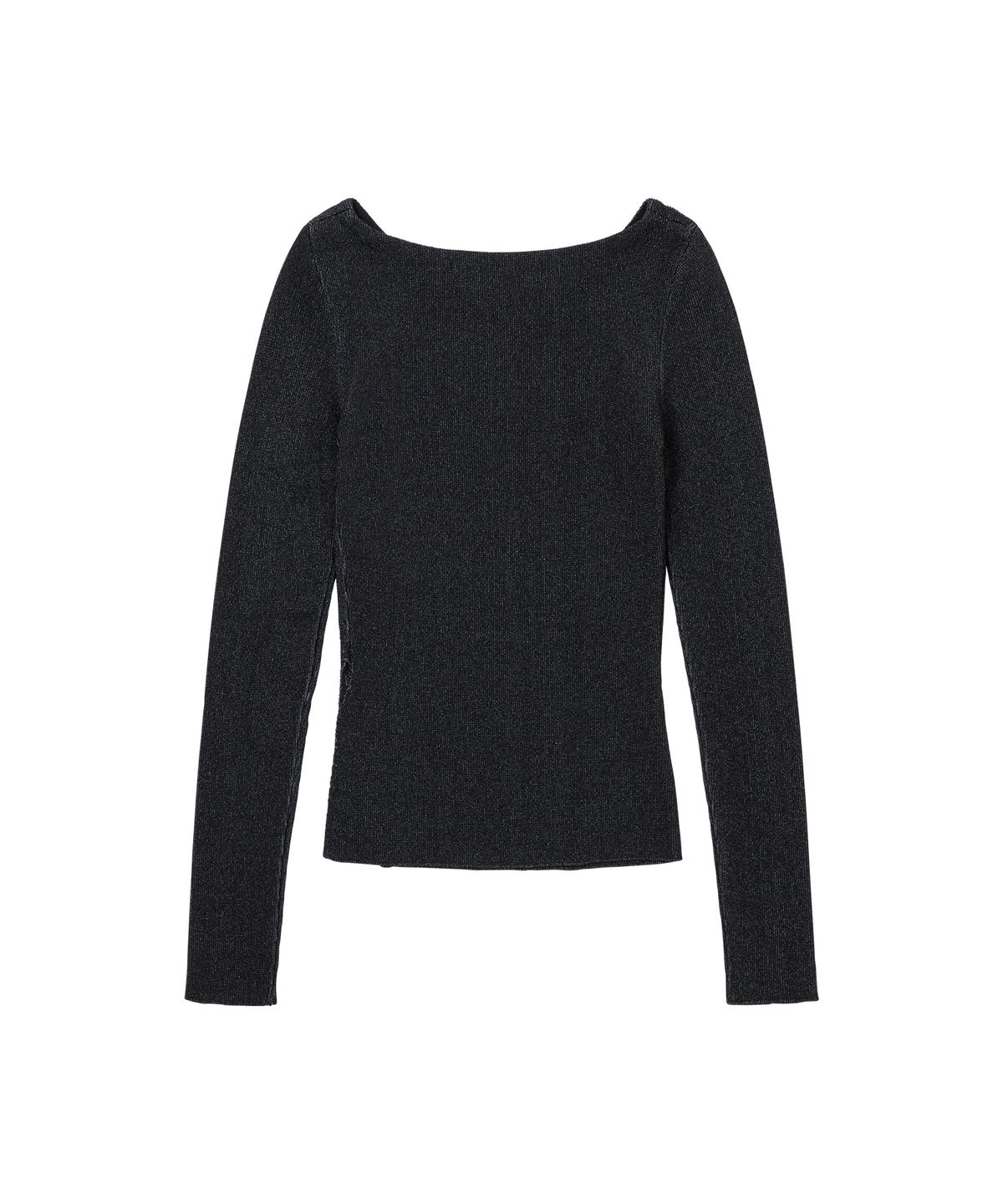 웰빙익스프레스(WELLBEING EXPRESS) Embroidered Slit Knit Top Black