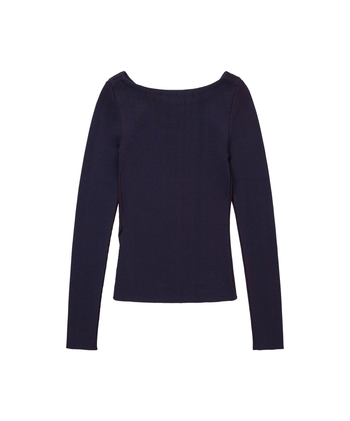웰빙익스프레스(WELLBEING EXPRESS) Embroidered Slit Knit Top Navy