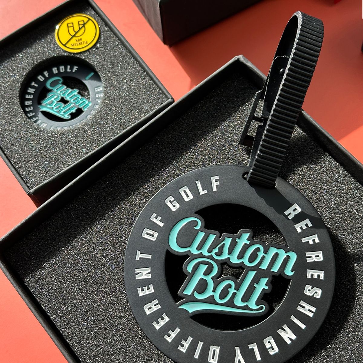 커스텀볼트(CUSTOMBOLT) 볼마커 1종 ＋ 네임택 1종 스카이민트 세트