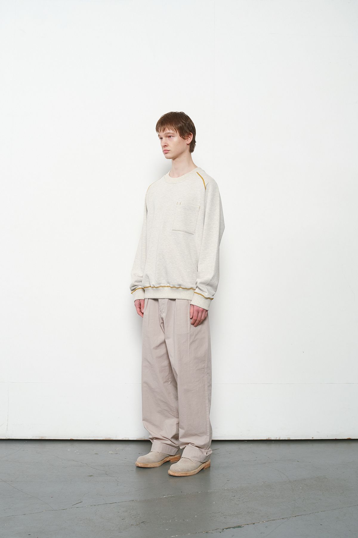 홀리선(HORLISUN) Sugarpine Raglan Sweatshirt Oatmeal Mustard