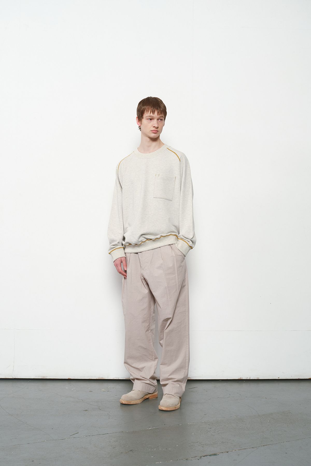 홀리선(HORLISUN) Sugarpine Raglan Sweatshirt Oatmeal Mustard