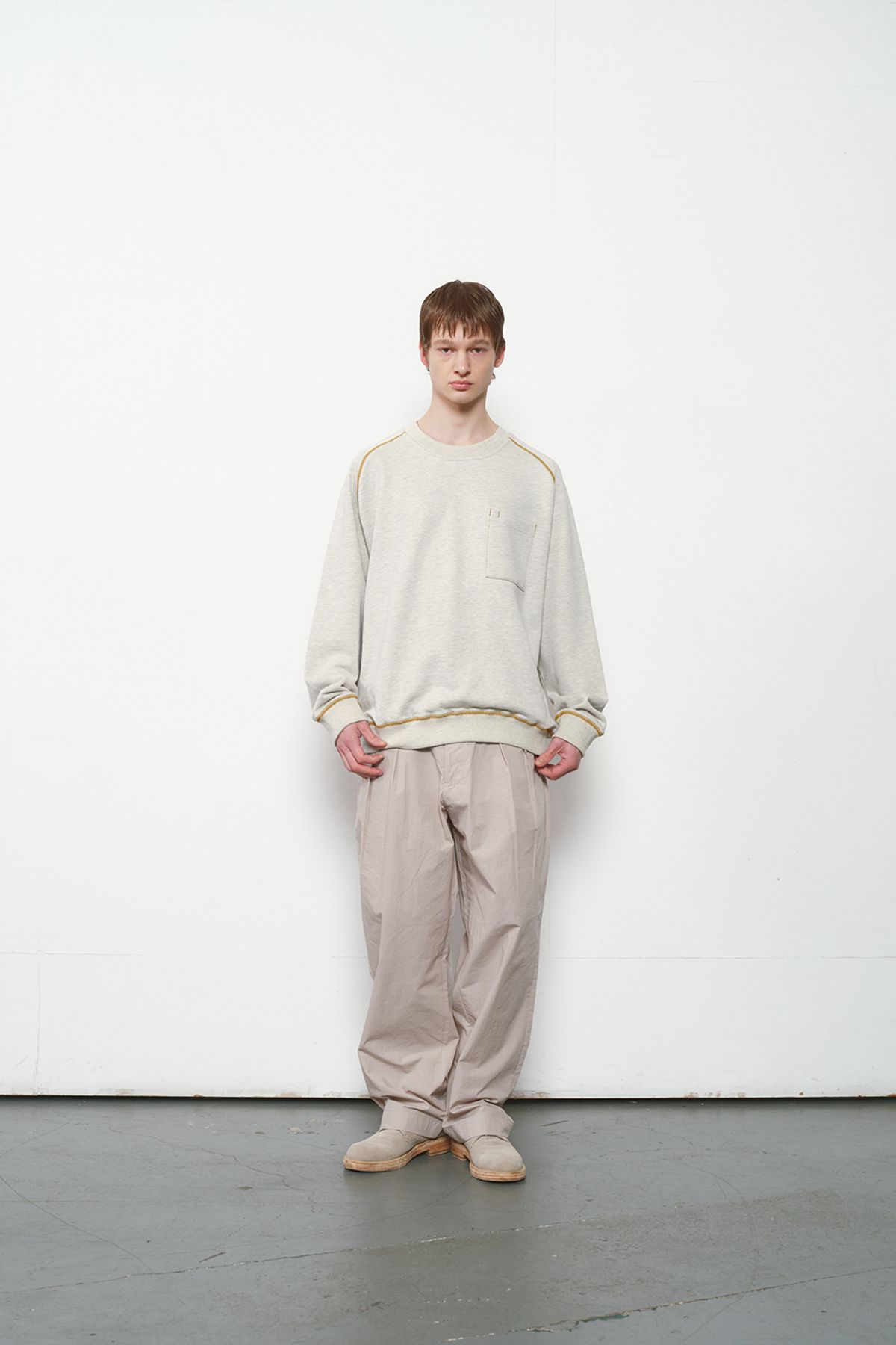 홀리선(HORLISUN) Sugarpine Raglan Sweatshirt Oatmeal Mustard