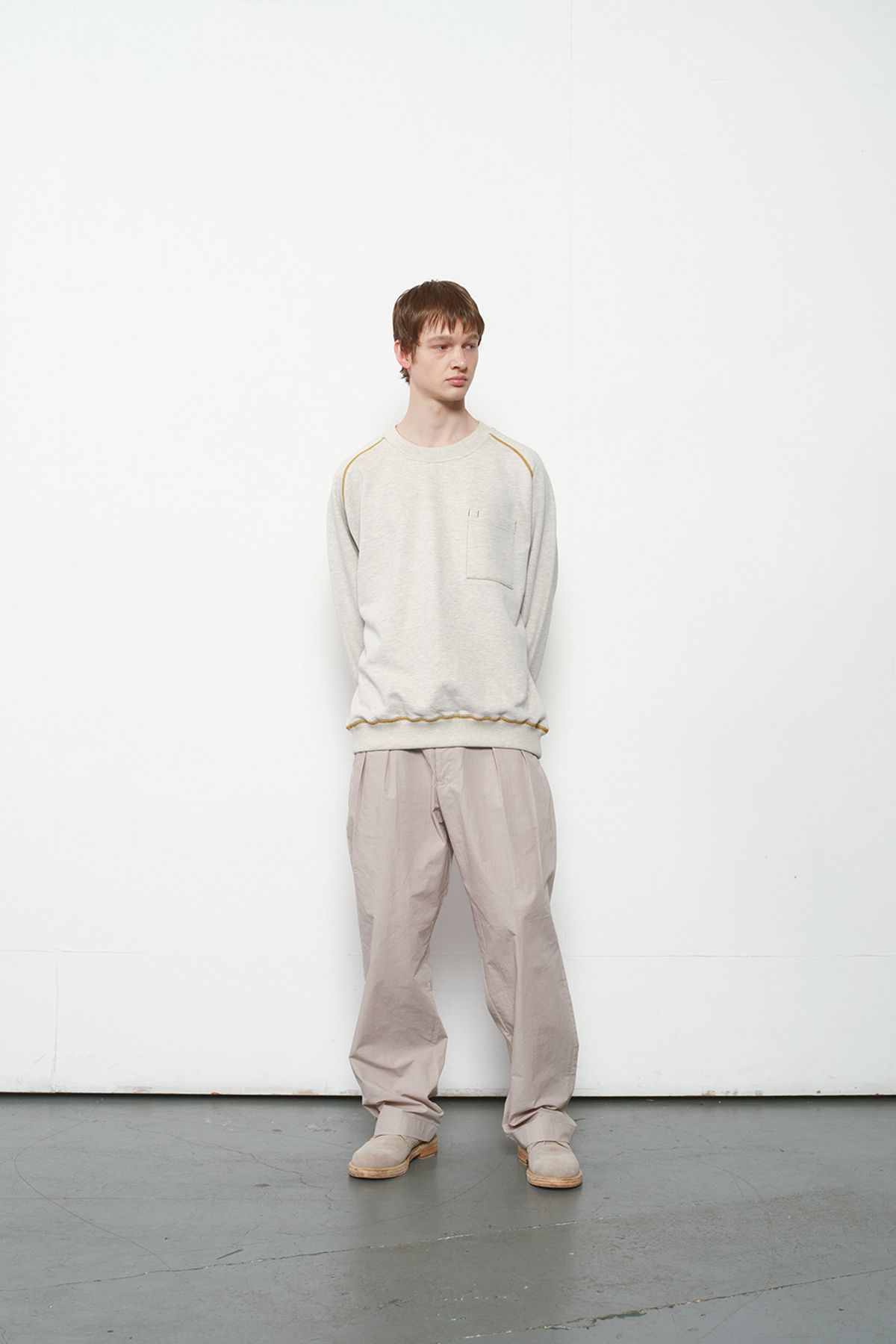 홀리선(HORLISUN) Sugarpine Raglan Sweatshirt Oatmeal Mustard