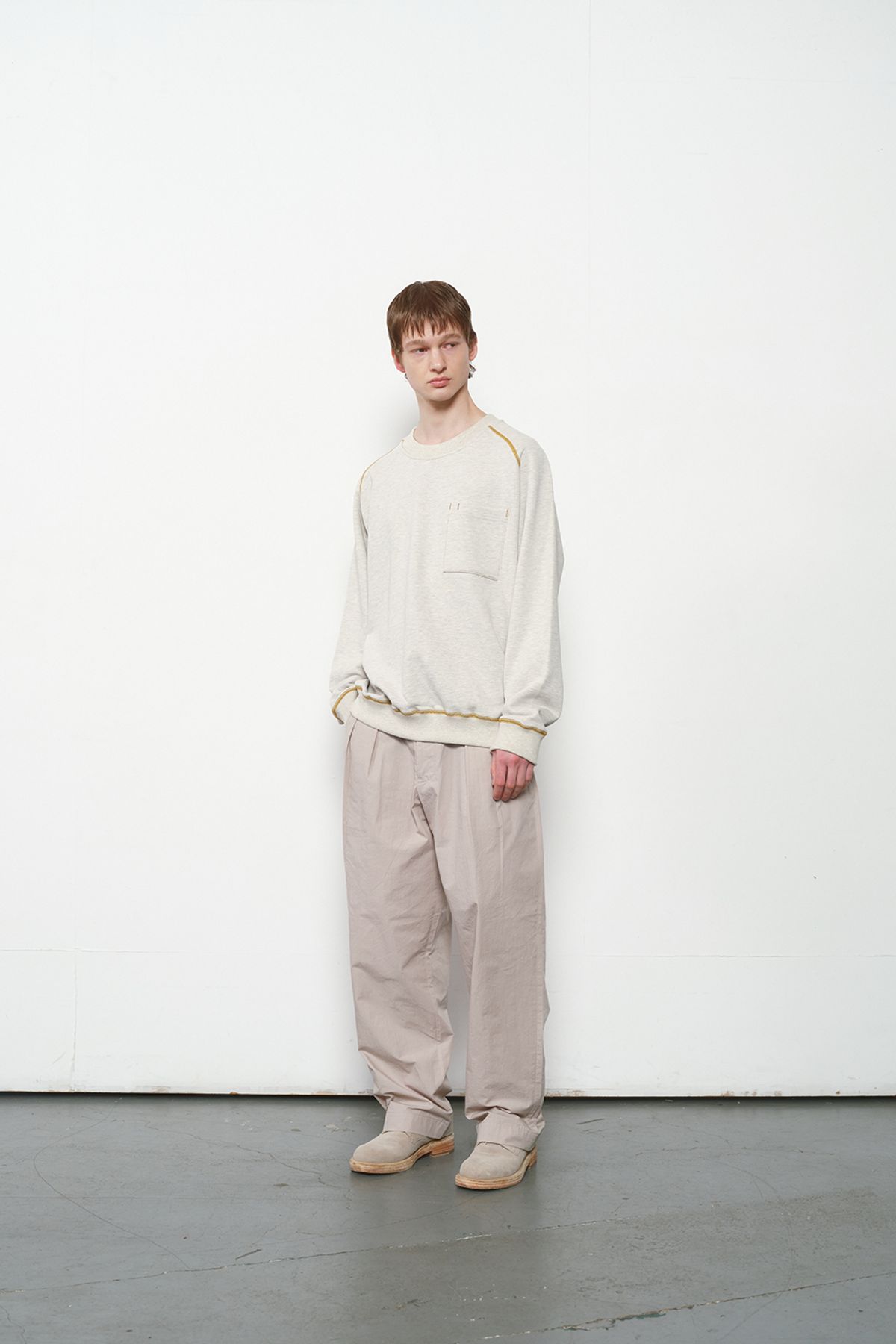 홀리선(HORLISUN) Sugarpine Raglan Sweatshirt Oatmeal Mustard