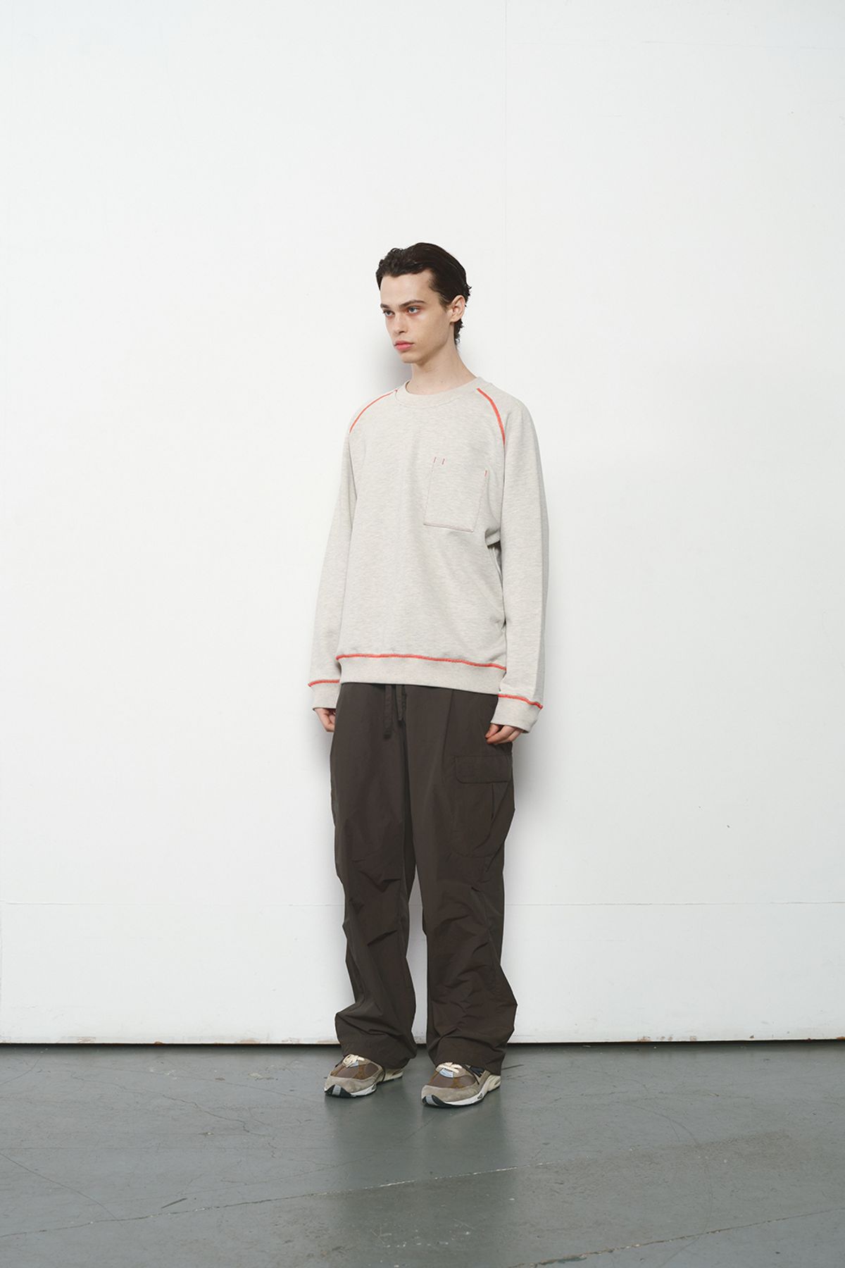 홀리선(HORLISUN) Sugarpine Raglan Sweatshirt Oatmeal Orange