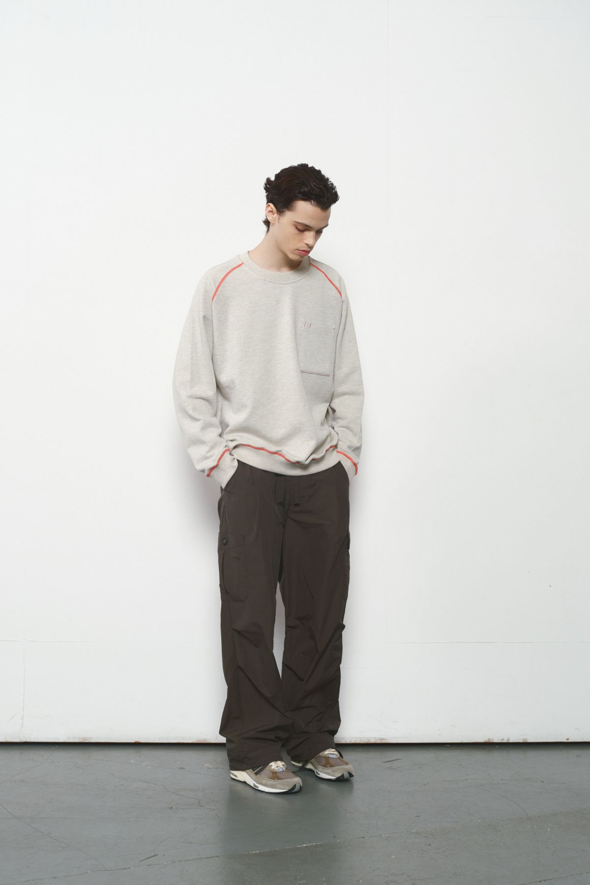 홀리선(HORLISUN) Sugarpine Raglan Sweatshirt Oatmeal Orange