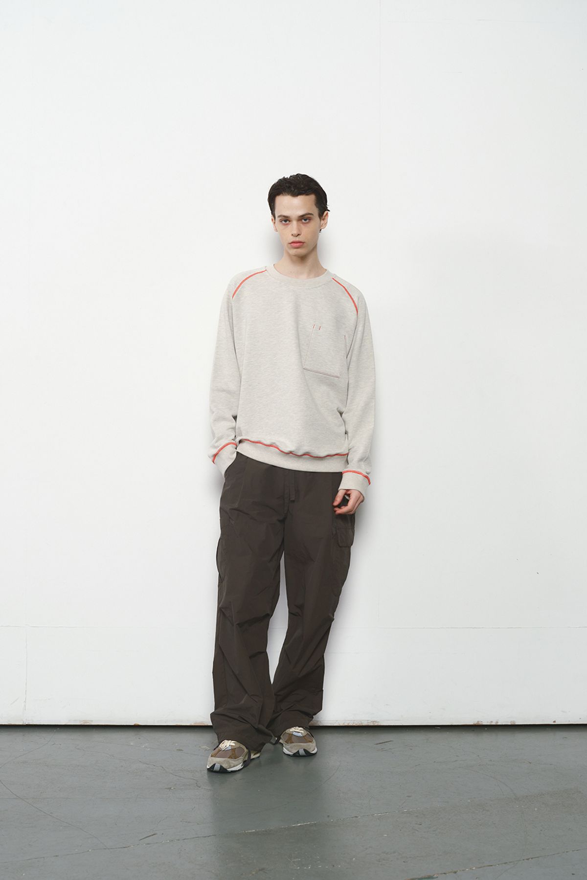 홀리선(HORLISUN) Sugarpine Raglan Sweatshirt Oatmeal Orange