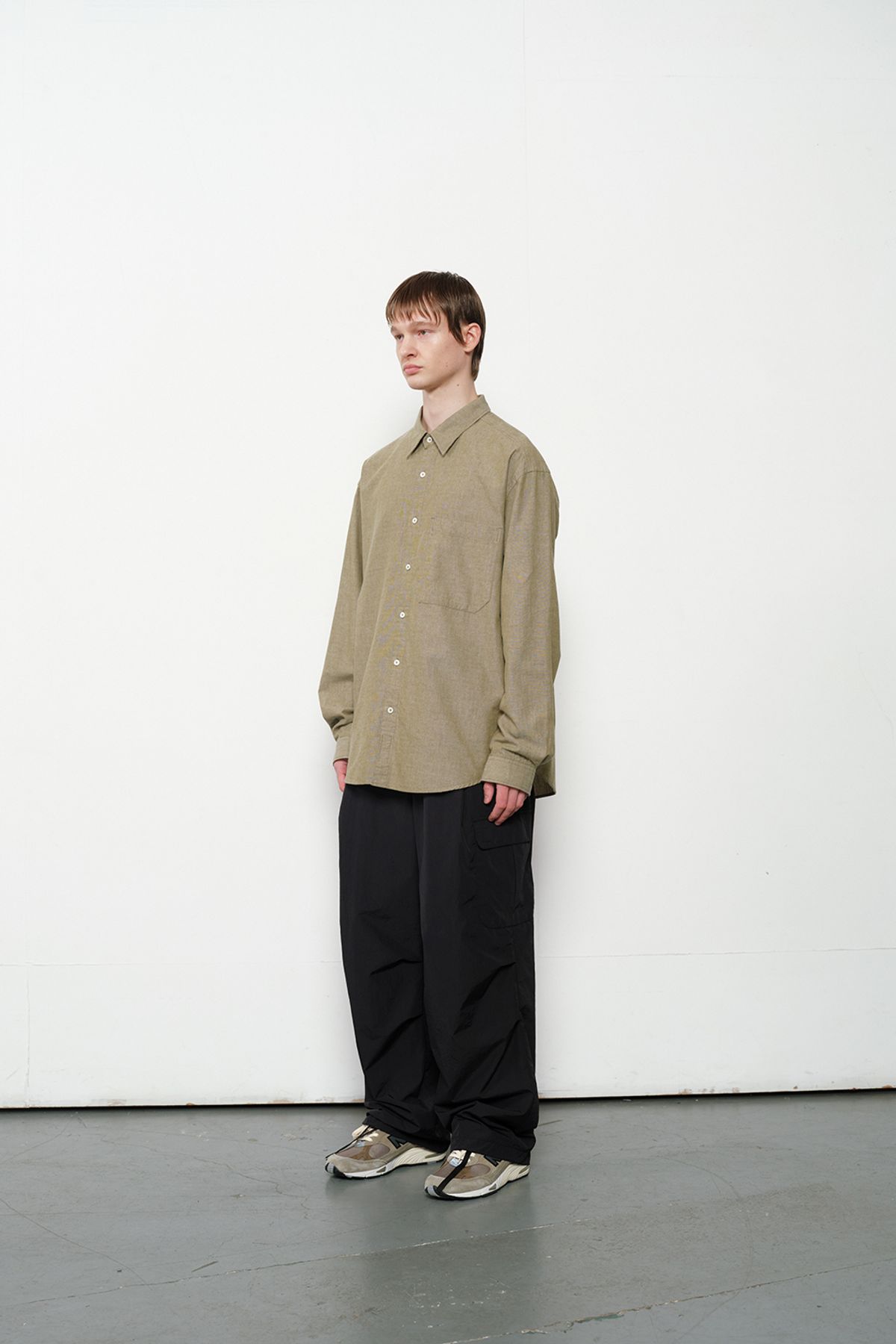 홀리선(HORLISUN) Jane Denim Shirt Olive