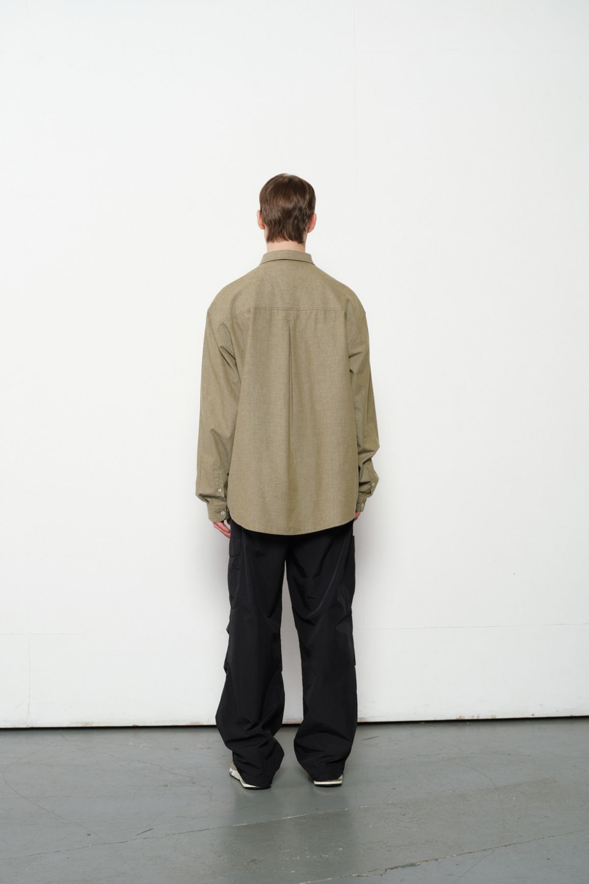 홀리선(HORLISUN) Jane Denim Shirt Olive