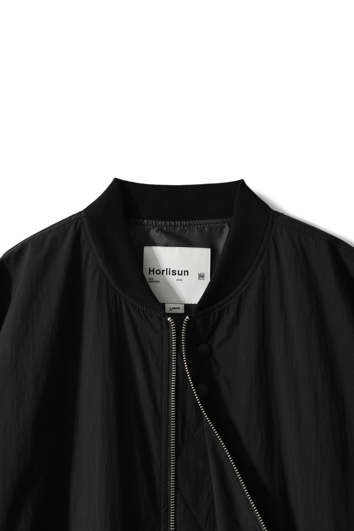 홀리선(HORLISUN) Rivera Crease Back Bomber Jacket Black