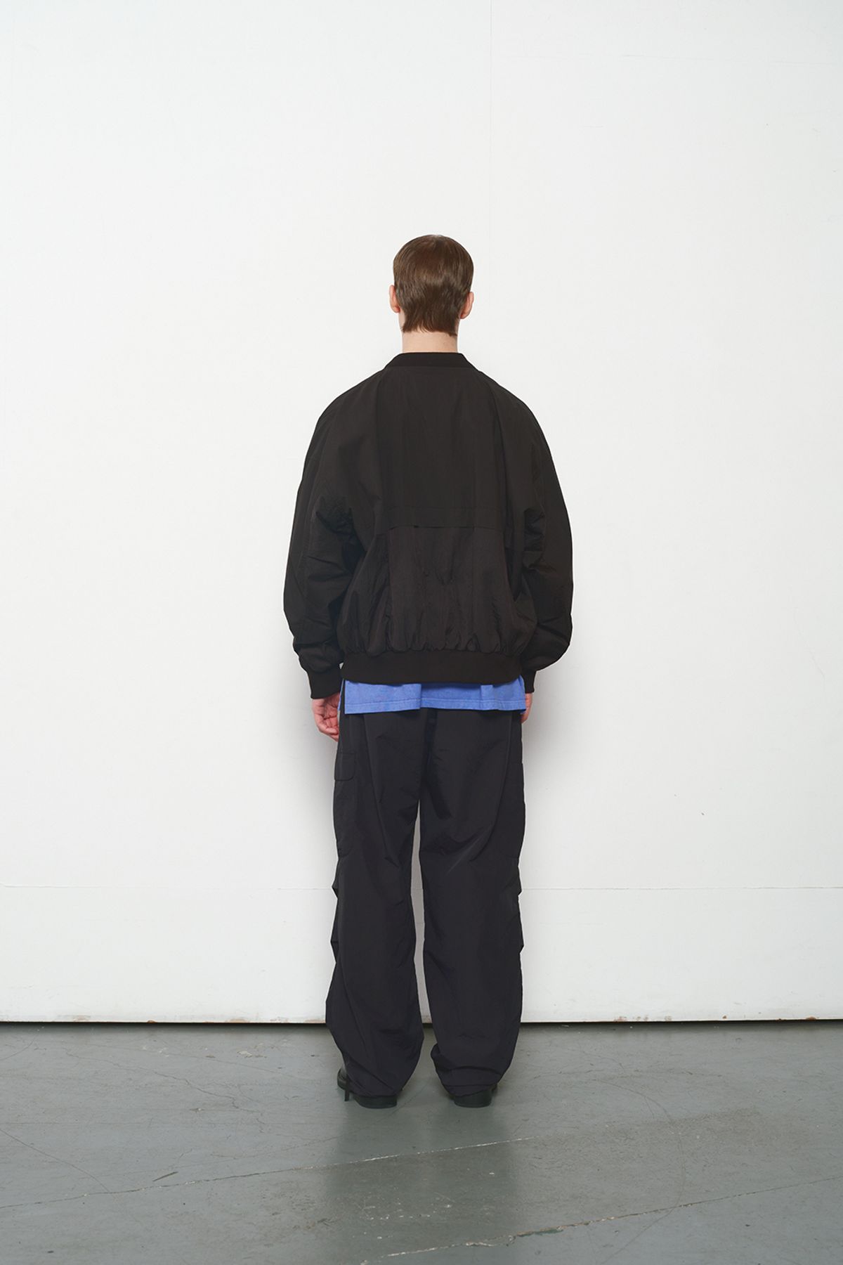 홀리선(HORLISUN) Rivera Crease Back Bomber Jacket Black