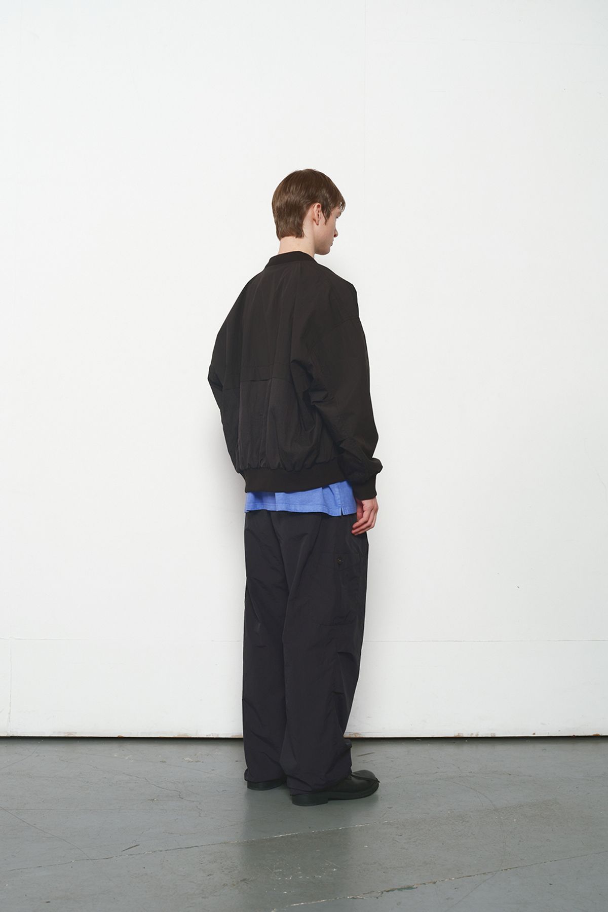 홀리선(HORLISUN) Rivera Crease Back Bomber Jacket Black