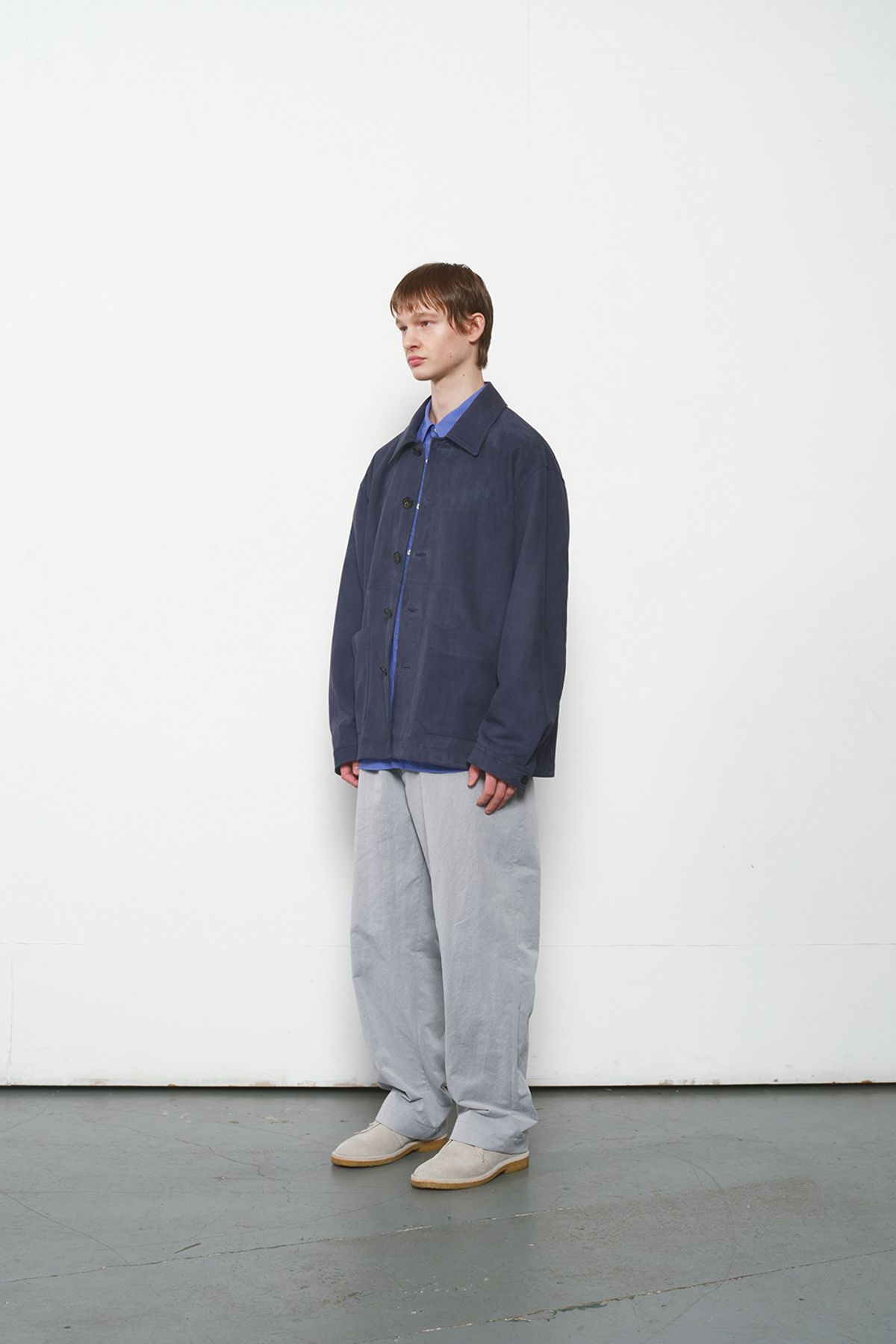 홀리선(HORLISUN) Capital Suede Leather Work Jacket Indigo Navy
