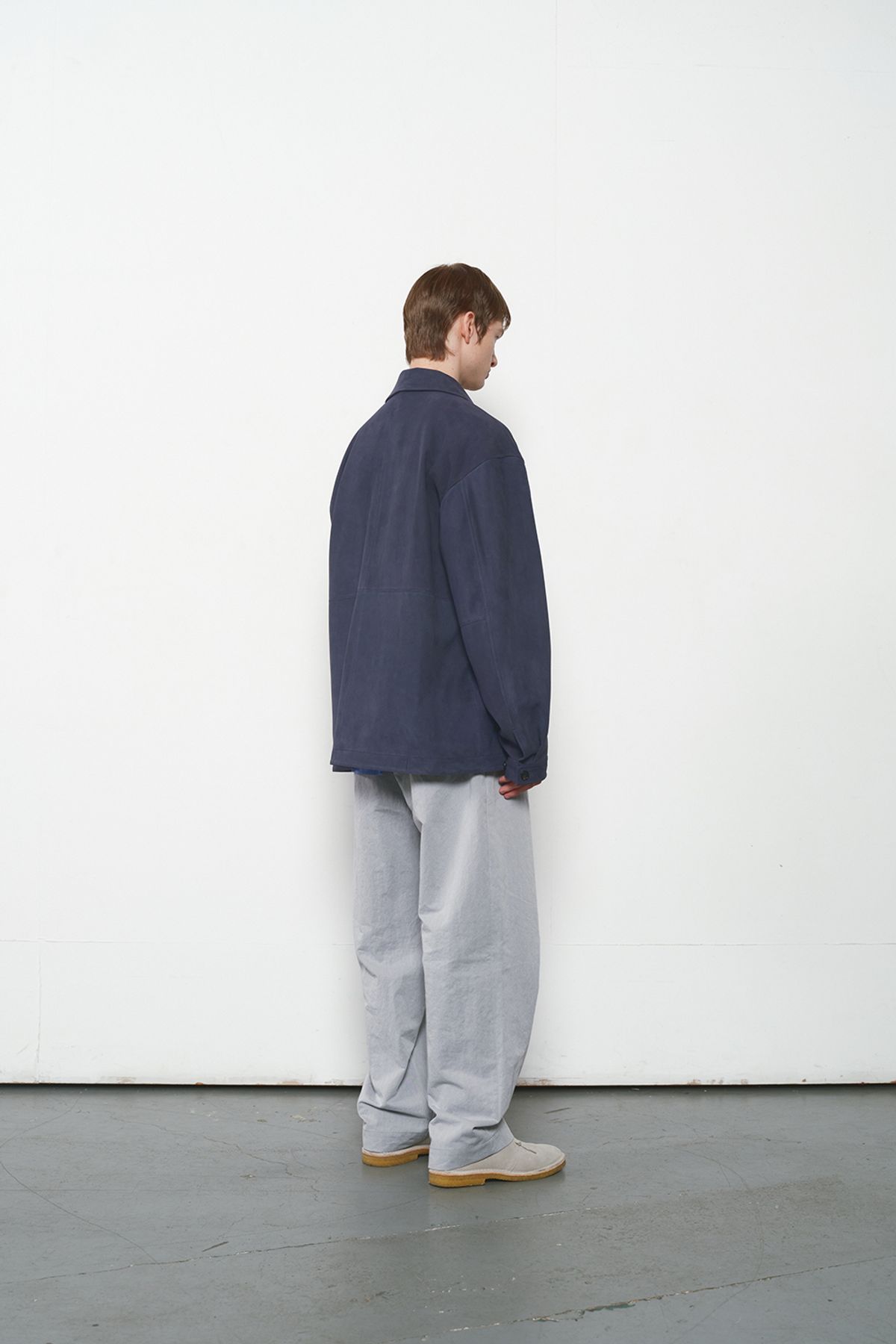홀리선(HORLISUN) Capital Suede Leather Work Jacket Indigo Navy