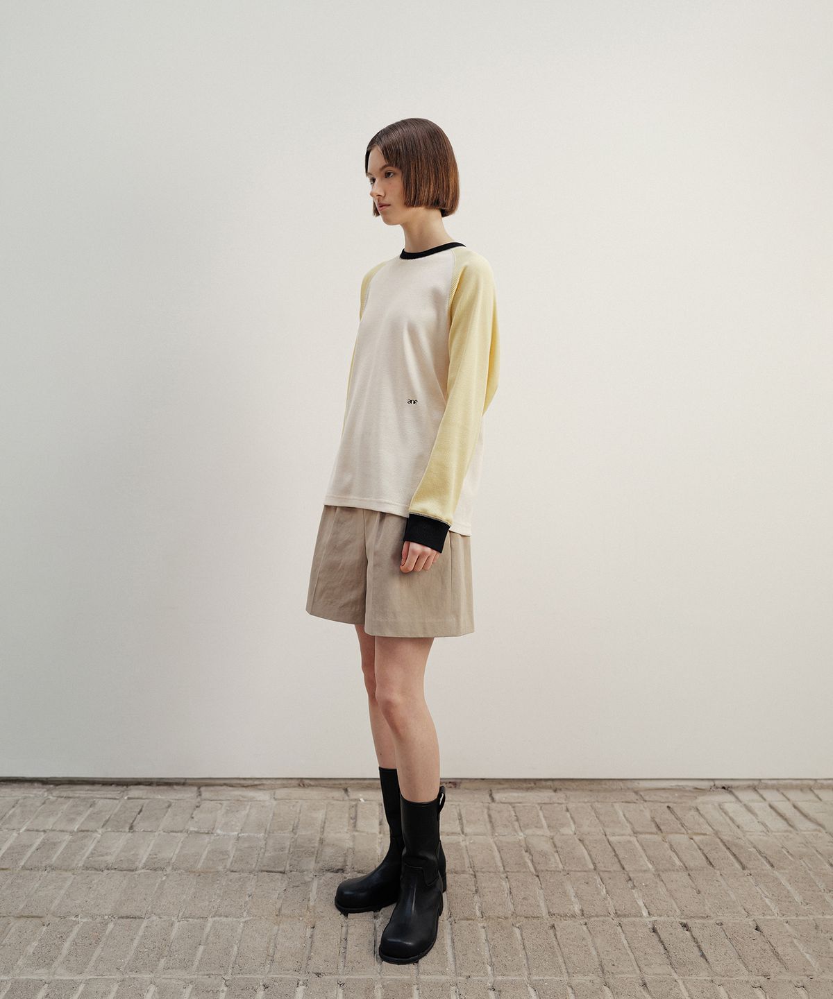 앤니즈(ANDNEEDS) Raglan waffle tee (yellow)