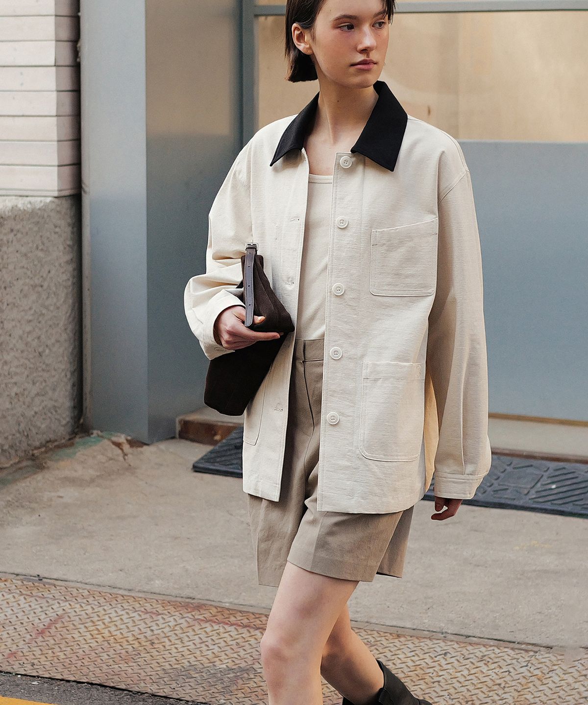 앤니즈(ANDNEEDS) Margaret half jacket (ivory)