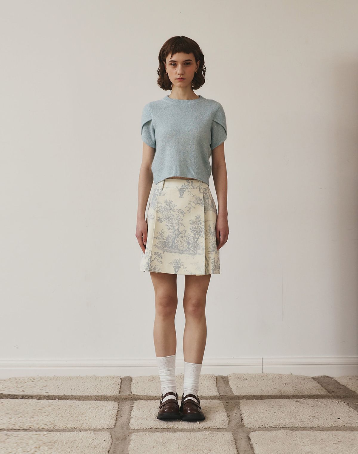 지에마르(GIEMAR) PATTERN SKIRT IVORY