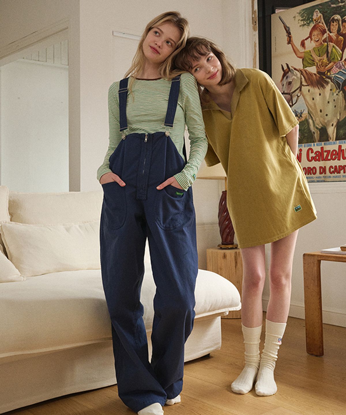 그린버터(GREENBUTTER) Two-way Stripe Patch Tee (Green)