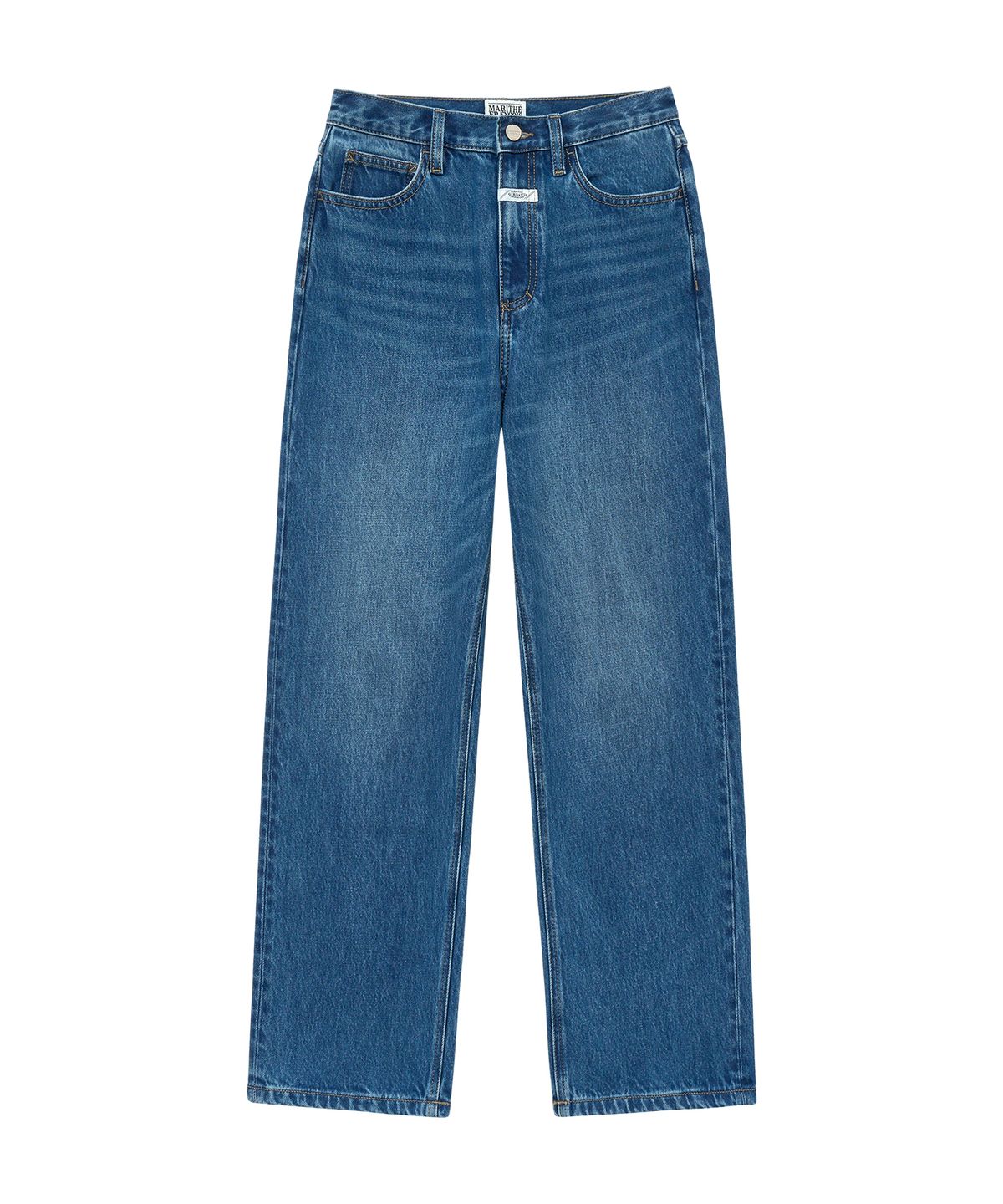 마리떼 프랑소와 저버(MARITHÉ + FRANҪOIS GIRBAUD) W STRAIGHT CROP DENIM PANTS dark blue