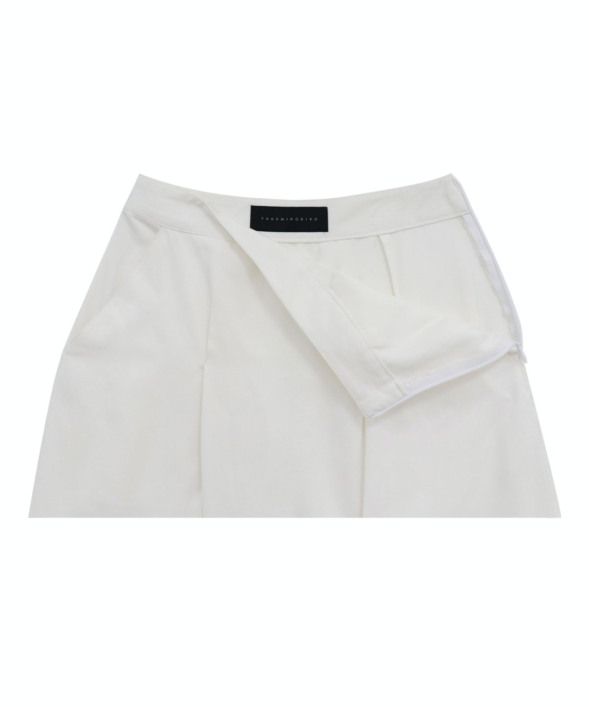트리밍버드(TREEMINGBIRD) Bar-tack Pleated 2-way Fit Skirt [ White ]