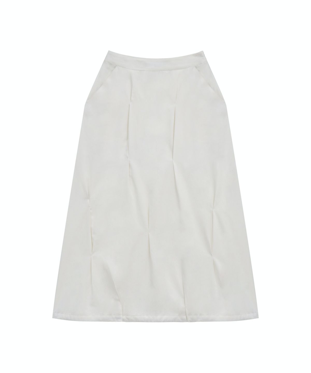 트리밍버드(TREEMINGBIRD) Bar-tack Pleated 2-way Fit Skirt [ White ]
