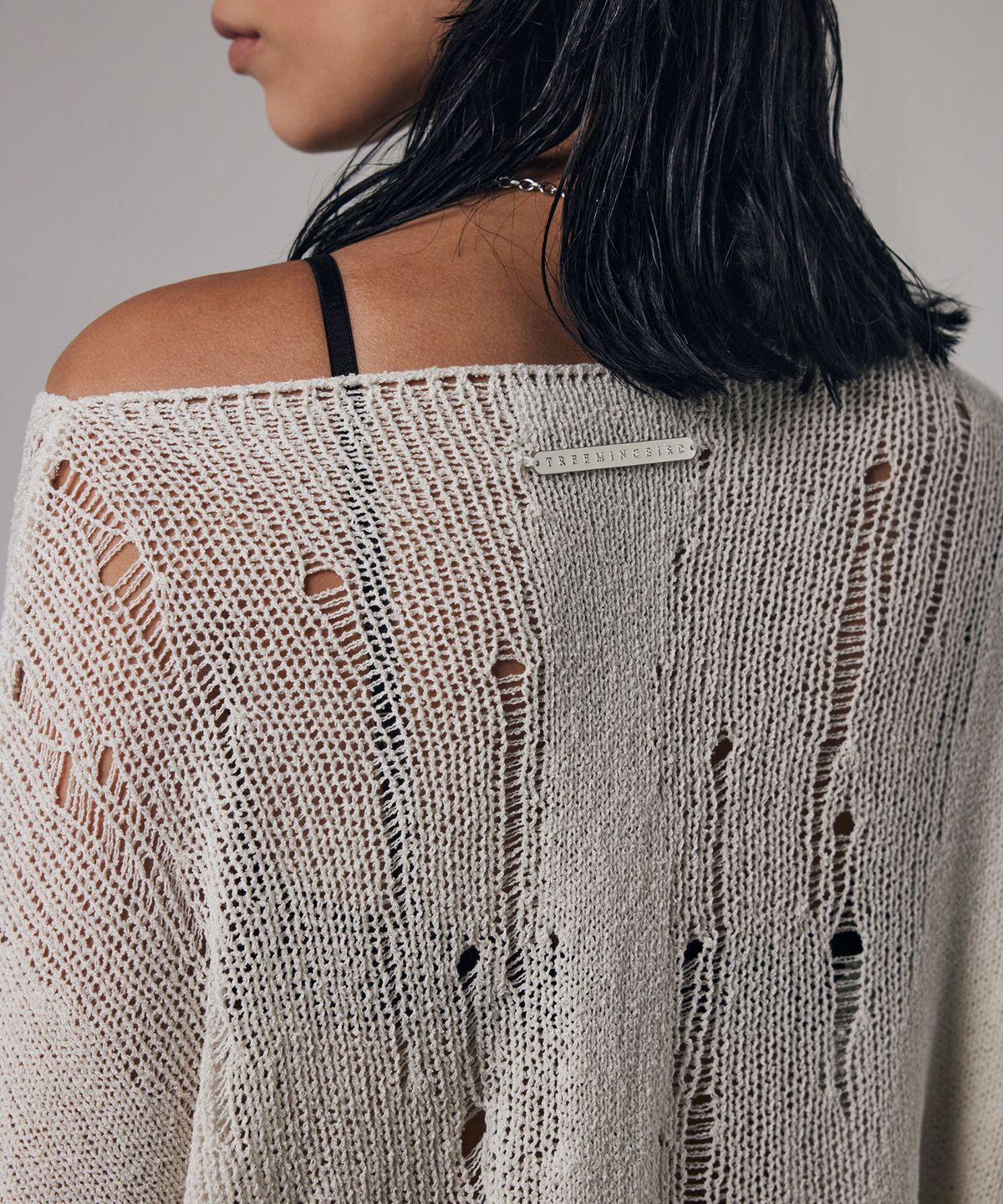 트리밍버드(TREEMINGBIRD) Brindled See-through Knit [ Ivory ]