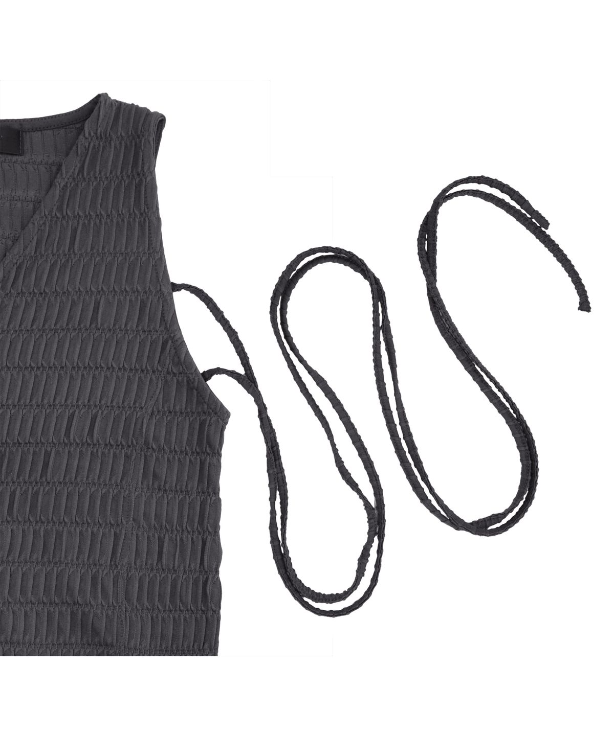 트리밍버드(TREEMINGBIRD) Tied Strap Sleeveless [ Charcoal ]